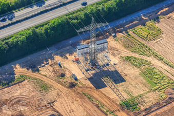Industrial park D12 with construction site for geothermal power plant and substation by Vulcan in Landau in der Pfalz in the state Rhineland-Palatinate, Germany