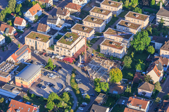 New construction site for 18 condominiums with finished basements in the city center by Grathwohl Erdbau und Abbruch GmbH and AK.Bau GmbH in Kandel in the state Rhineland-Palatinate, Germany