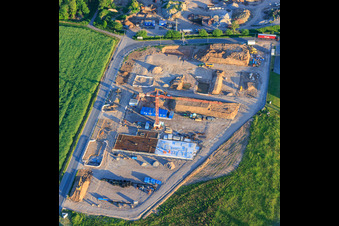 Construction area of the new X2E campus for administration and production buildings in Rohrbach in the state Rhineland-Palatinate, Germany