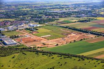 Industrial park D12 with construction site for geothermal power plant and substation by Vulcan in Landau in der Pfalz in the state Rhineland-Palatinate, Germany
