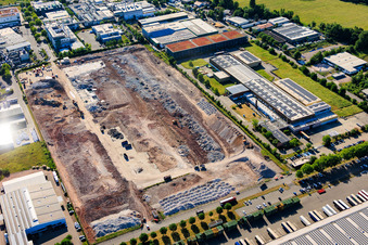 Landau East industrial area with the demolition site of the former Ronal GmbH site (formerly Alcan Aluminium-Presswerk Pfalz GmbH), which has been closed since 2005. in Landau in der Pfalz in the state Rhineland-Palatinate, Germany