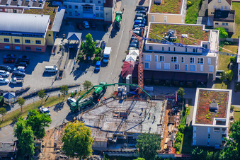 Concreting of the first floor slab for 18 condominiums with finished basements in the city center by Grathwohl Erdbau und Abbruch GmbH and AK.Bau GmbH in Kandel in the state Rhineland-Palatinate, Germany