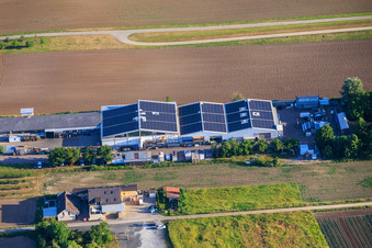 Rheinfeldstraße industrial park with Celsa Messgeräte GmbH and Solisation GmbH in the district Mechtersheim in Römerberg in the state Rhineland-Palatinate, Germany