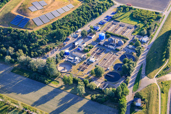 Wastewater treatment plant Speyer in the district Ludwigshof in Speyer in the state Rhineland-Palatinate, Germany