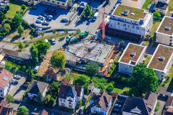 Concreting of the first floor slab for 18 condominiums with finished basements in the city center by Grathwohl Erdbau und Abbruch GmbH and AK.Bau GmbH in Kandel in the state Rhineland-Palatinate, Germany