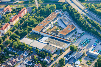 Market House Mannheim and Recycling Center Im Morchhof in the district Neckarau in Mannheim in the state Baden-Wuerttemberg, Germany