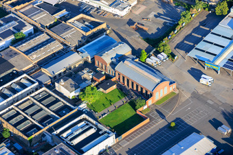 Old tortoise factory of Osten in the district Neckarau in Mannheim in the state Baden-Wuerttemberg, Germany