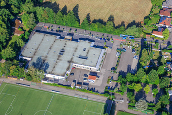 Technology park from the northeast with MVZ Herxheim GbR and MRT Radiology LD-SUEW in Herxheim bei Landau in the state Rhineland-Palatinate, Germany
