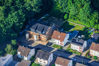 Construction site for a new six-family house on Elsässer Straße in Kandel in the state Rhineland-Palatinate, Germany