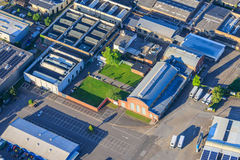 Old tortoise factory from Norden in the district Neckarau in Mannheim in the state Baden-Wuerttemberg, Germany