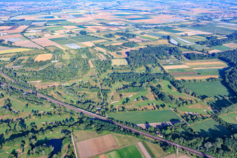 Golf course of the Kurpfalz Golf Park west of the railway line in Schifferstadt in the state Rhineland-Palatinate, Germany