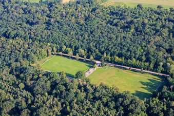 Football pitch of VfB 1921 Hochstadt eV in the forest in the district Niederhochstadt in Hochstadt in the state Rhineland-Palatinate, Germany