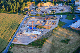 Construction site of the new X2E campus for administration and production buildings in Rohrbach in the state Rhineland-Palatinate, Germany