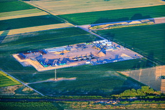 Construction site of the second drilling site on the Trappelberg of the Lionheart project by Vulcan Energy for the future climate-neutral heat supply of the city of Landau as well as lithium extraction and electricity production through ORC plant in Rohrbach in the state Rhineland-Palatinate, Germany