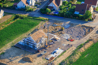 EFH new building site on Rue des Hirondelles in Steinseltz in the state Bas-Rhin, France