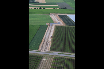 Earthworks for the route between the first drilling site on the Schleidberg and the second drilling site on the Trappelberg of Vulcan Energy's Lionheart project for the future climate-neutral heat supply of the city of Landau, as well as lithium extraction and electricity production through an ORC plant in Insheim in the state Rhineland-Palatinate, Germany