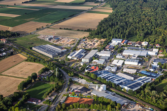 Industrial park Große Ahlmühle with construction site of the new X2E campus for administration and production buildings in Rohrbach in the state Rhineland-Palatinate, Germany