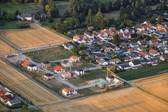 Construction sites in the new development area Im Niederfeld in the district Ingenheim in Billigheim-Ingenheim in the state Rhineland-Palatinate, Germany