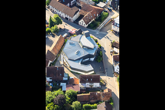 Modern church building of St. Sebastian in the village center in Silz in the state Rhineland-Palatinate, Germany