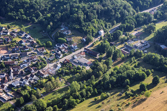 Main street with car sweet in Silz in the state Rhineland-Palatinate, Germany