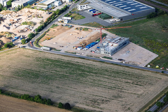 Construction site for the new X2E campus (administration and production buildings) in Rohrbach in the state Rhineland-Palatinate, Germany