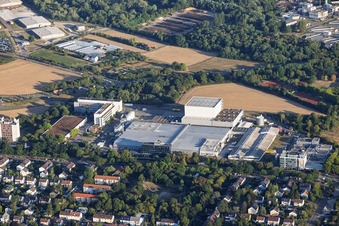 L'OREAL Produktion Deutschland GmbH & Co. KG viewed from the southeast in the district Nordweststadt in Karlsruhe in the state Baden-Wuerttemberg, Germany