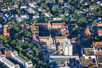 Older building and construction site at the Integrated Emergency Center of the Municipal Hospital (Städtisches Klinikum) – Vascular Clinic in the district Nordweststadt in Karlsruhe in the state Baden-Wuerttemberg, Germany