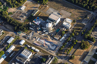 Karlsruhe Institute of Technology – North Campus with the Karlsruhe Multi-Purpose Research Reactor in the district Leopoldshafen in Eggenstein-Leopoldshafen in the state Baden-Wuerttemberg, Germany