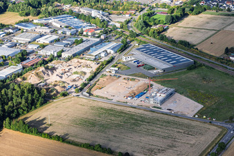 Construction site for the new X2E campus (administration and production buildings) in Rohrbach in the state Rhineland-Palatinate, Germany