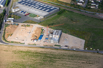 Construction site for the new X2E campus (administration and production buildings) in Rohrbach in the state Rhineland-Palatinate, Germany