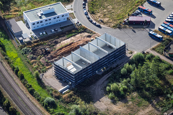 New industrial hall construction in the "Am Dörniggraben" industrial park in Kandel in the state Rhineland-Palatinate, Germany