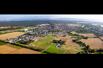 Panoramic view of the village from the west in Babenhausen in the state Hesse, Germany