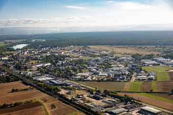 Industrial Park on the B26 featuring Bauzentrum Andre + Oestreicher GmbH and Jens Kattner Carpentry & Woodworking Shop in Babenhausen in the state Hesse, Germany