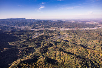 Murgtal valley from the northeast in Gaggenau in the state Baden-Wuerttemberg, Germany