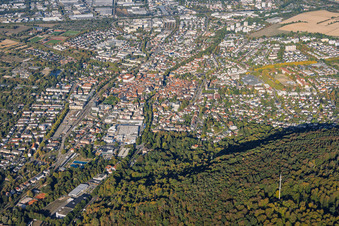City view from the east in Ettlingen in the state Baden-Wuerttemberg, Germany