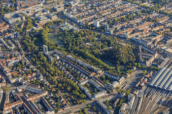 Zoological City Garden situated between the Congress Center and the Central Station in the district Südweststadt in Karlsruhe in the state Baden-Wuerttemberg, Germany