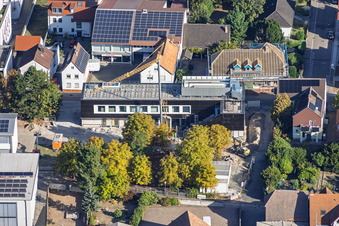 Construction site of the new cafeteria building for the Ludwig-Riedinger Elementary School, commissioned by the municipality of Kandel. Architects: zwo/elf PartmbB. Earthworks: Gaudier Erd- und Rückbau GmbH. Window work: Trumpf Metallbau GmbH. Landscape architecture: Bauer.Landschaftsarchitekten. Building services: Bender+Urich GmbH & Co.KG. Structural engineering: Ingenieurbüro Sikora. Facade work: AS-Fassaden GmbH. Shell construction: Wünschel BAU GmbH. Electrical work: Wieland & Schultz GmbH. Rhineland-Palatinate Ministry of Education, Science, Continuing Education and Culture in Kandel in the state Rhineland-Palatinate, Germany