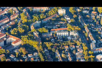 Kurfürstenstraße, Lisztstraße, and Bayernplatz in the district Süd in Ludwigshafen in the state Rhineland-Palatinate, Germany