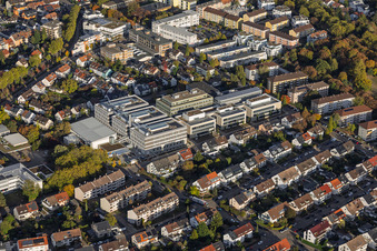 School complex, including the Bertha-von-Suttner-Schule, the Albert-Einstein-Schule, and the District Media Center (Kreis-Medien-Zentrum) in Ettlingen in the state Baden-Wuerttemberg, Germany