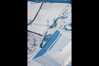 Wintry snowy Driving Safety Training to improve road safety in motor vehicles of ADAC in the district Kirchheimer Flur in Heidelberg in the state Baden-Wurttemberg
