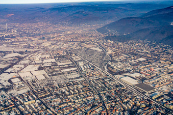 Snowy city view of Heidelberg in the state Baden-Wurttemberg in the winter