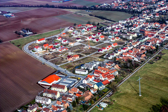 New development area Am Höhenweg in Kandel in the state Rhineland-Palatinate, Germany from above