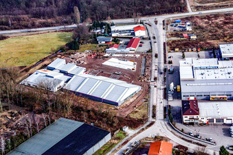 Tennis hall in the Am Horst commercial area in the district Minderslachen in Kandel in the state Rhineland-Palatinate, Germany