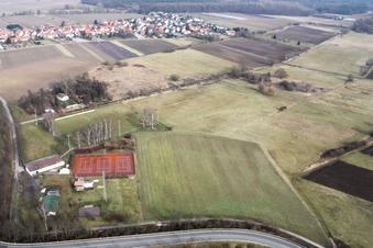 Sports field in Erlenbach bei Kandel in the state Rhineland-Palatinate, Germany