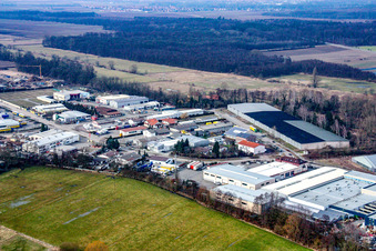 Aerial view of Barthelsmühlring in the district Minderslachen in Kandel in the state Rhineland-Palatinate, Germany