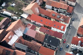 Bird's eye view of Rheinstr in Kandel in the state Rhineland-Palatinate, Germany