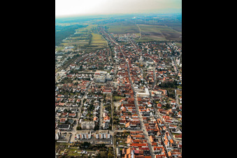 City from the east in Kandel in the state Rhineland-Palatinate, Germany