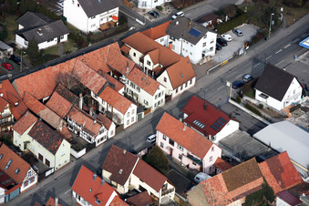 Rheinstr in Kandel in the state Rhineland-Palatinate, Germany viewn from the air