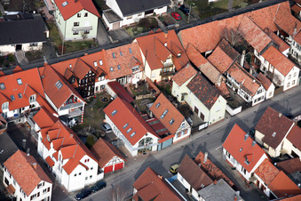 Drone recording of Rheinstr in Kandel in the state Rhineland-Palatinate, Germany