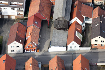 Rheinstr in Kandel in the state Rhineland-Palatinate, Germany from the drone perspective